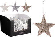 ster hangdeco 12cm 3ass kleur