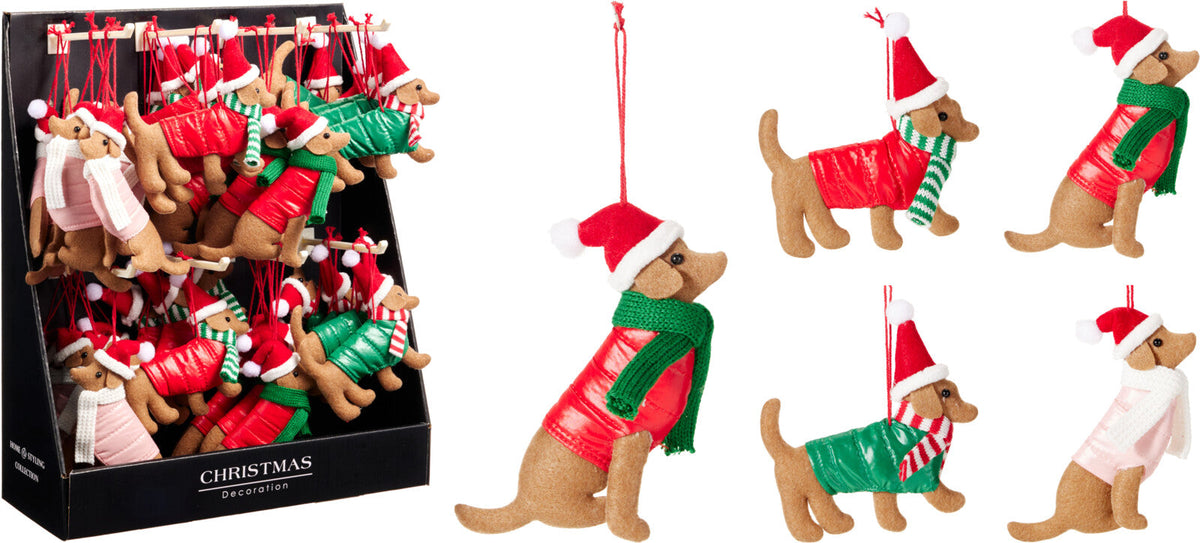 hond hangdeco 12cm 4ass design