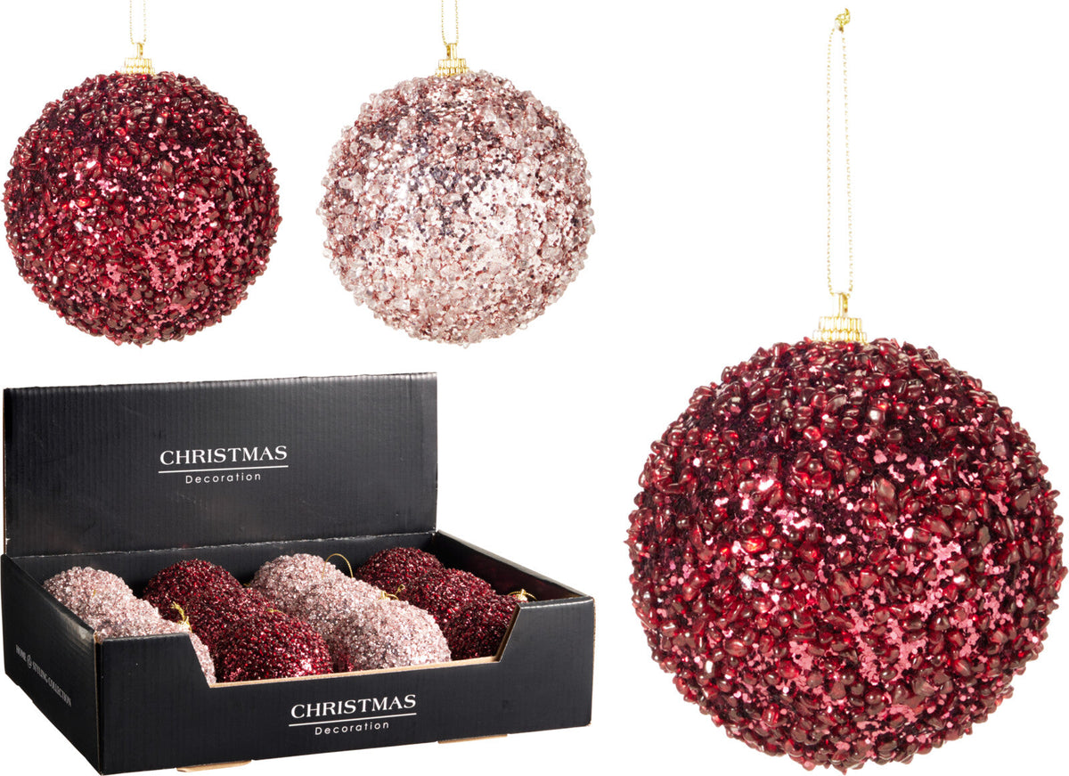 kerstbal 80mm 2ass kleur