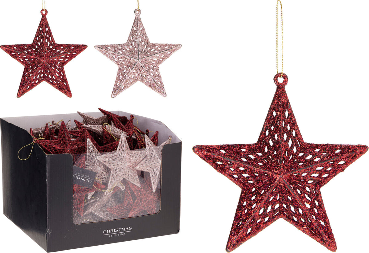 ster hangdeco 12cm 2ass kleur