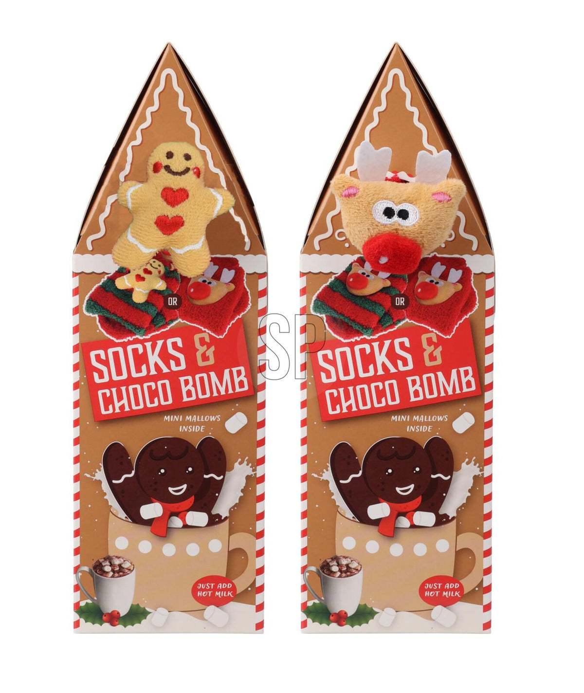 house w xmas socks choco bomb