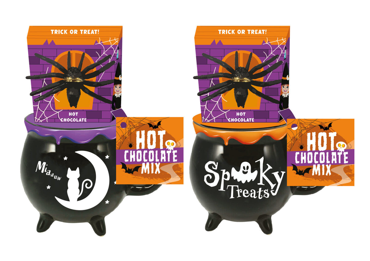 halloween mug with hot chocola