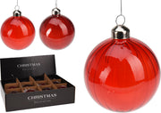 kerstbal glas 8cm 2ass rood