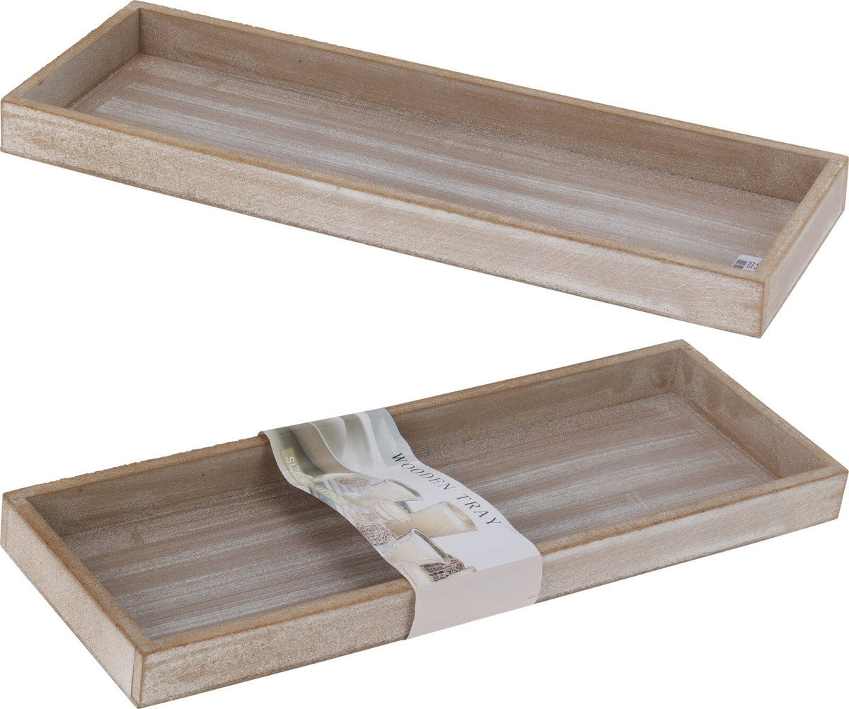 plateau 14x40cm antiek grijs