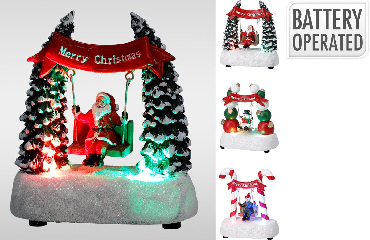 kersttafereel met schommel 12cm 3ass design