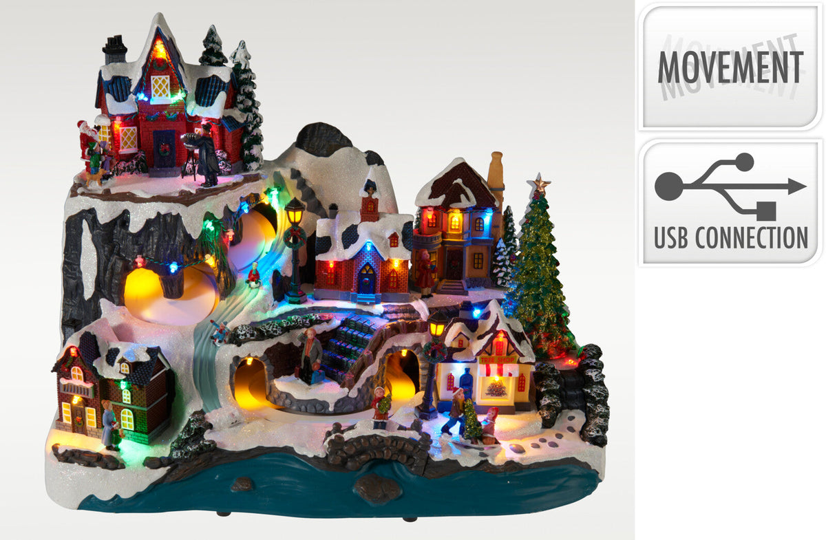 kersttafereel led en movement 36cm