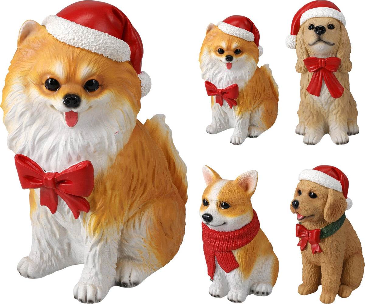 kerst hond 12x6x22cm 4ass