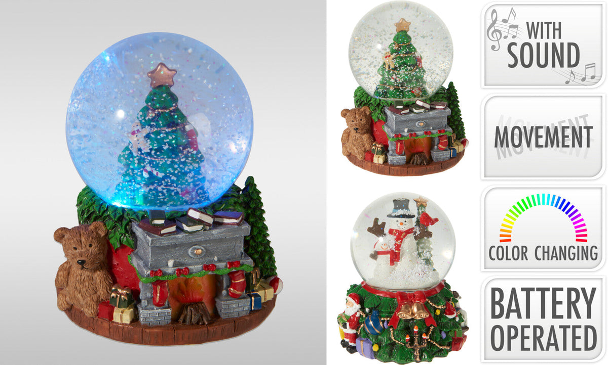 waterbal 10cm kerstfiguur 16cm 2ass