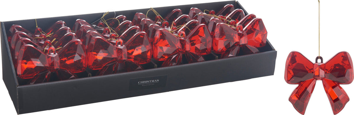 strik diamant hangdeco 11,5x11cm rood