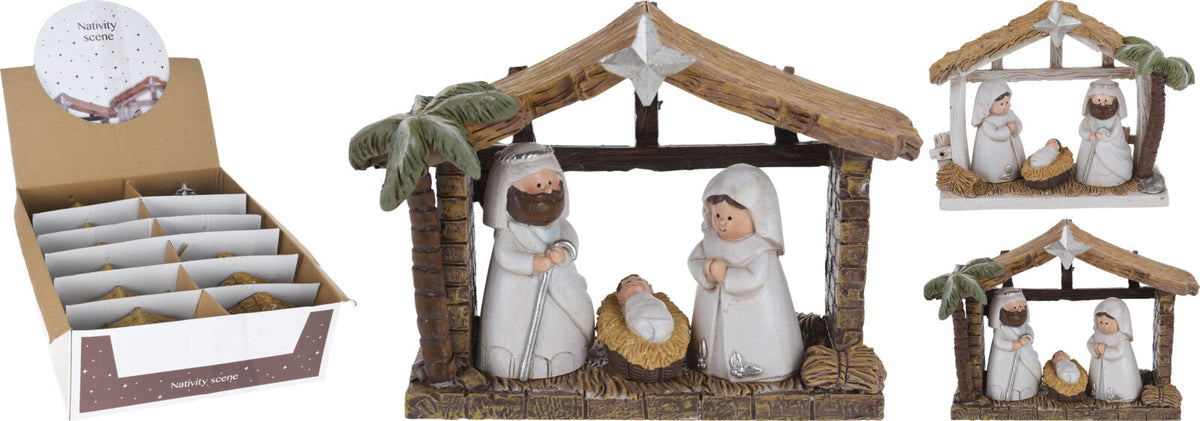 kerststal met 3 figuren 2ass dessin