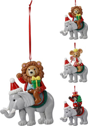 circus olifant hangdeco 3ass designs 11cm klei look glanzend