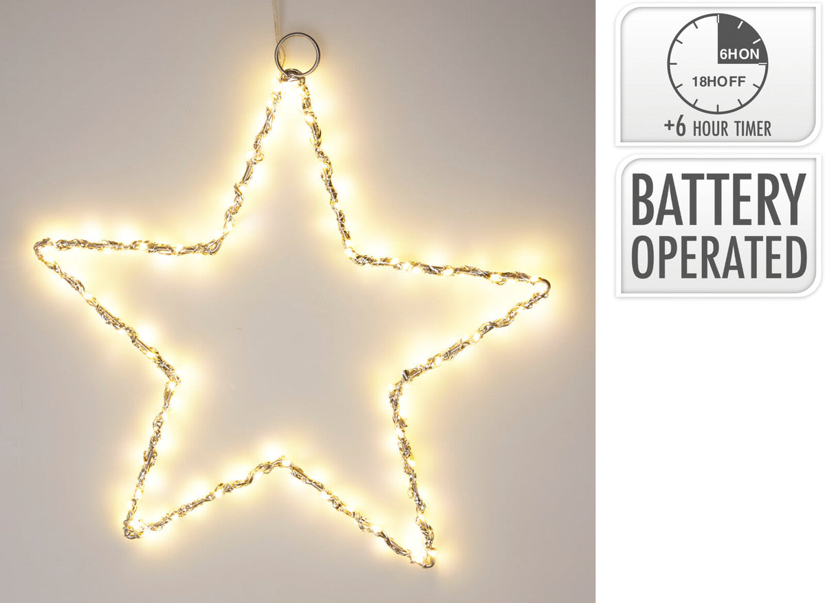 ster 30cm met led zilver
