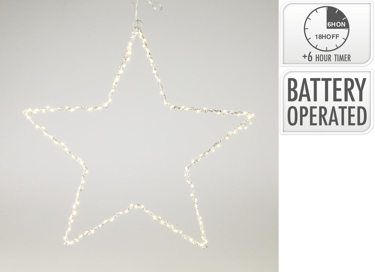 ster 50cm met led zilver