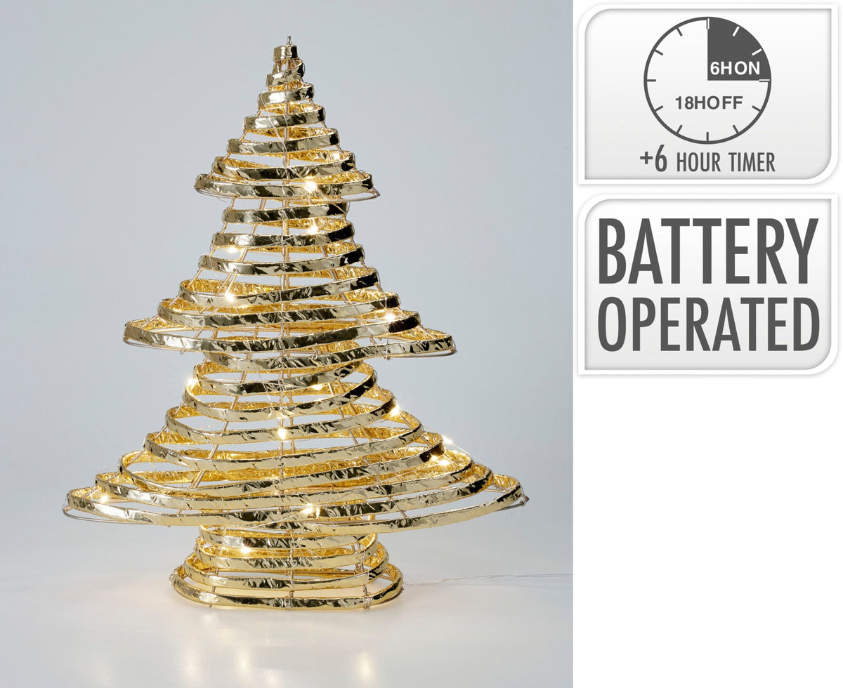 kerstboom 40cm met led goud kl