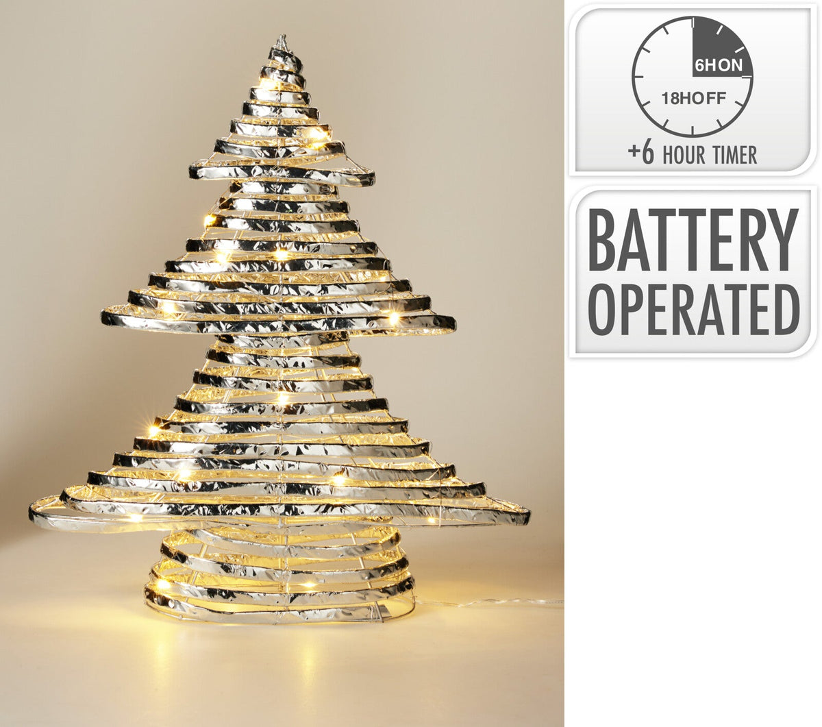 kerstboom 40cm met led zilver
