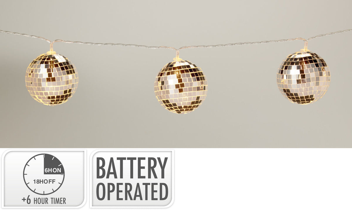 spiegelbal 6cm slinger led zilver