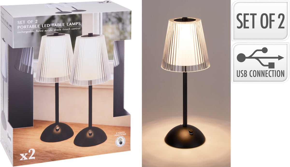 tafel lamp 12x31cm zwart s/2