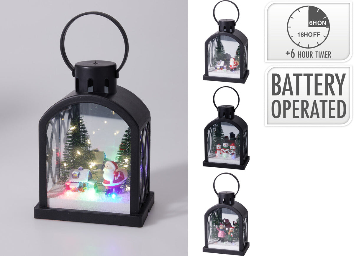 lantaarn 13x9x18cm m led zwart
