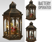 lantaarn m kerstscene 32cm bla