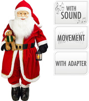 kerstman 200cm met beweging en muziek en led