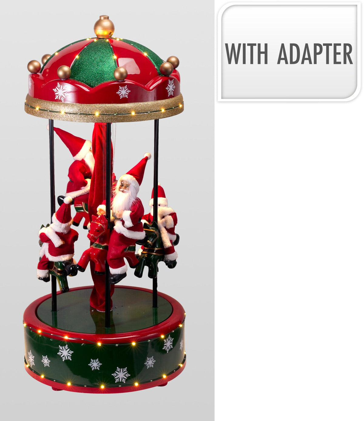 carrousel kerstman met sneeuwman 110cm