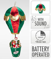 ballon met kerstman 110cm met led and muziek