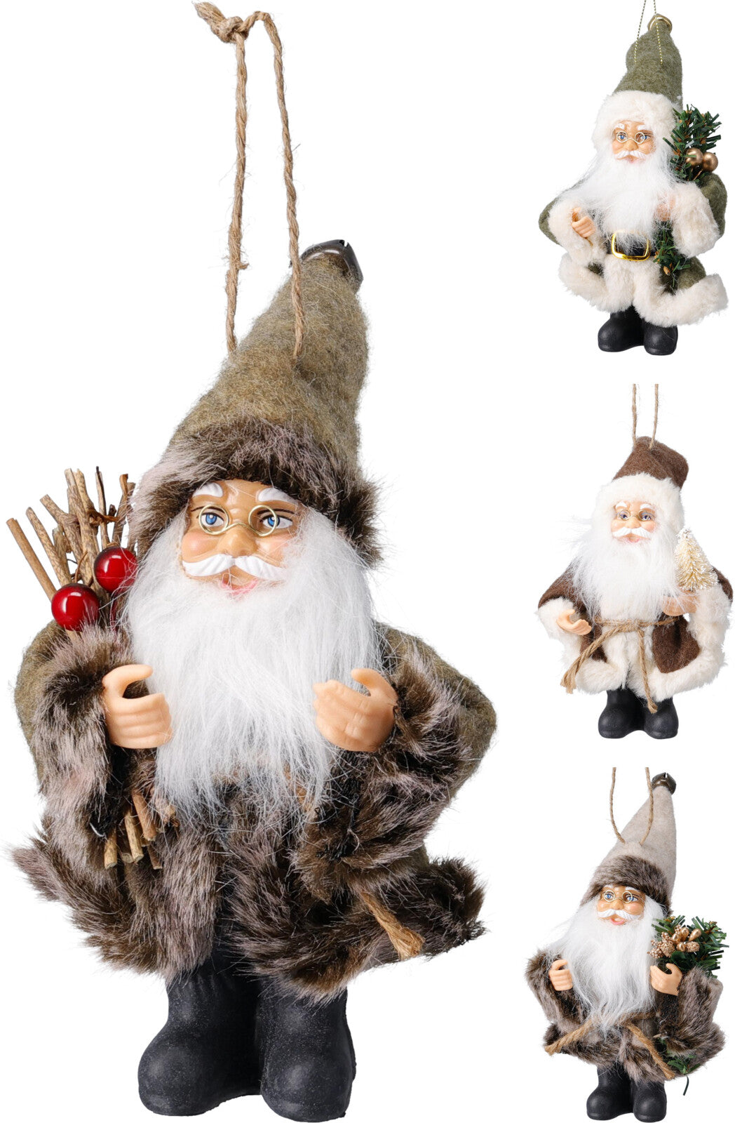 kerstman hangdeco 13cm 4ass