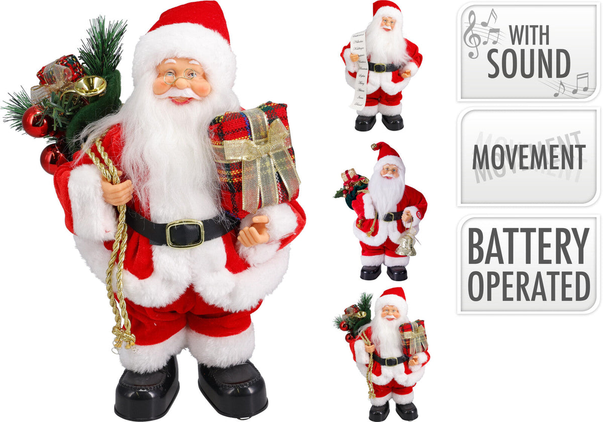 kerstman dansend led 30cm 3ass design