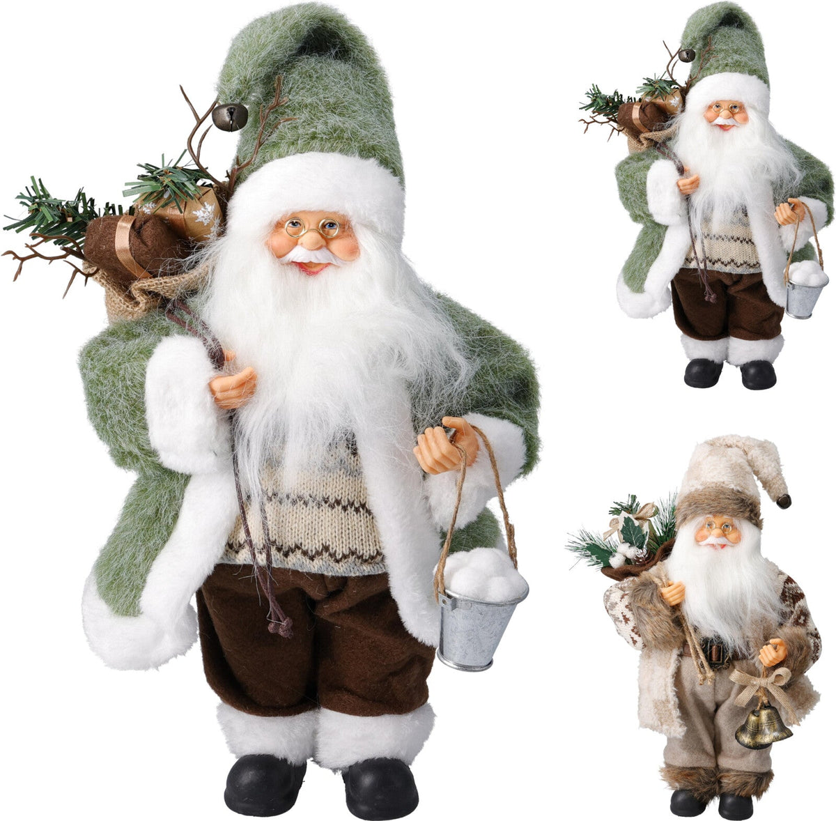 kerstman staand 30cm 2ass