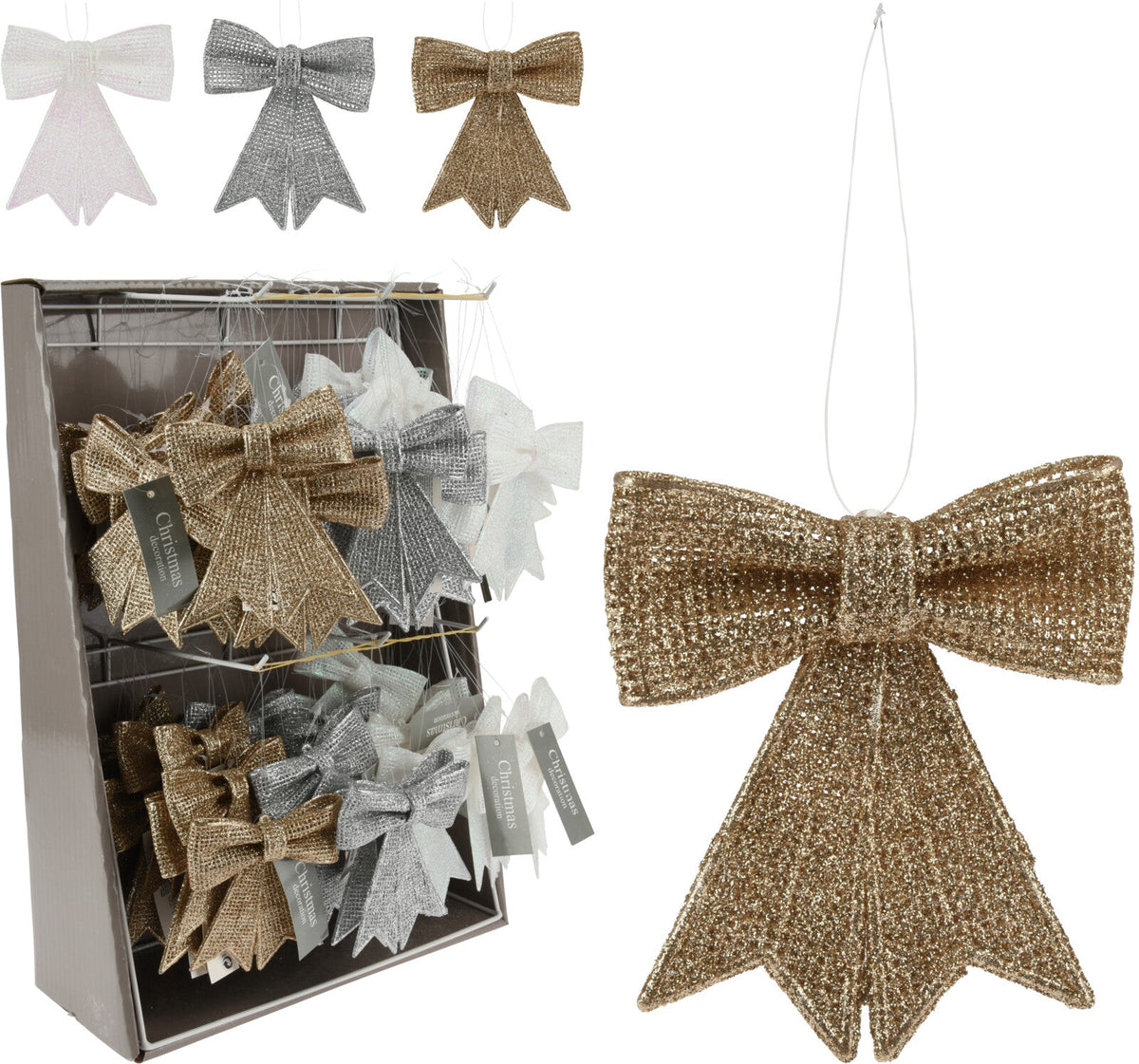 hang deco strik glitter 9cm winter white