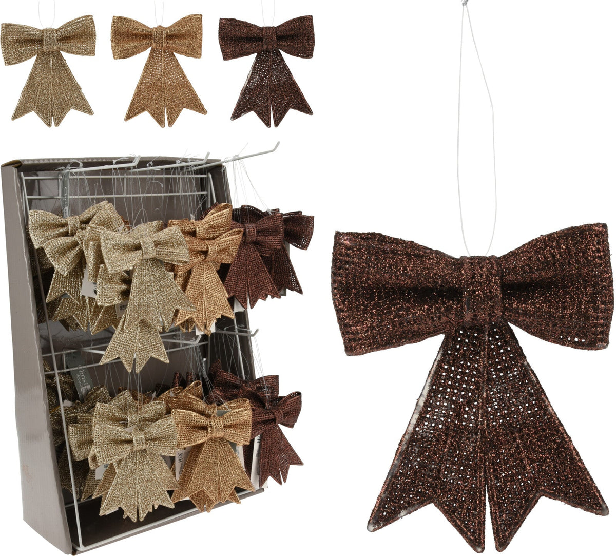 hang deco strik glitter 9cm amber