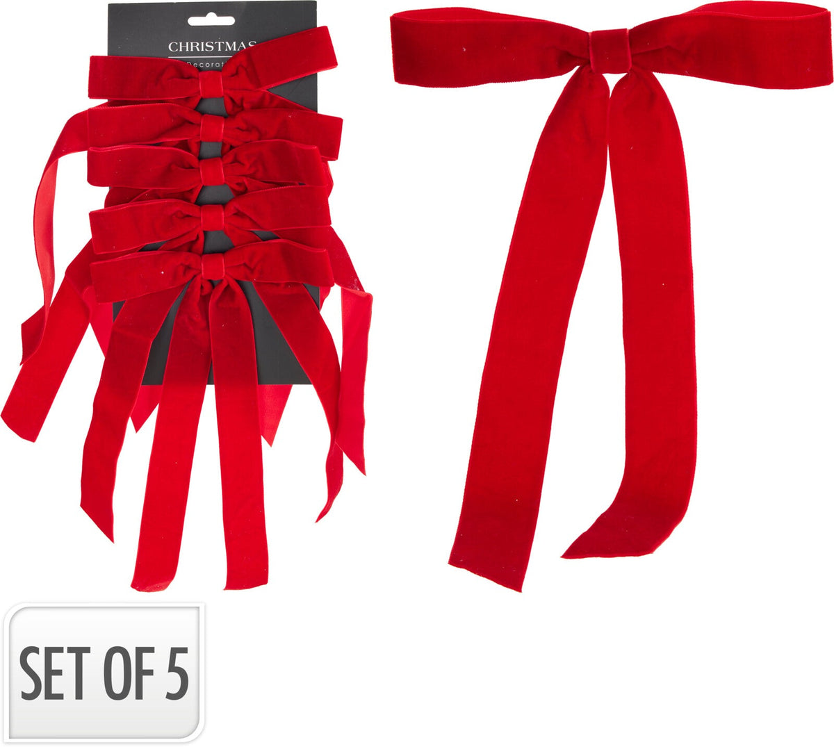 strik 18x29x3cm rood velvet