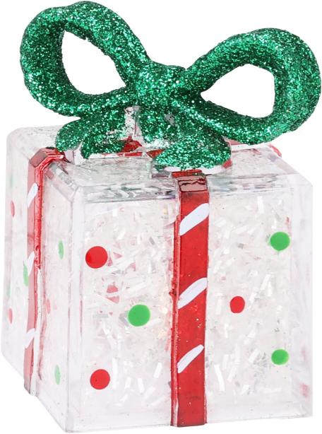 cadeau met glitter en led 75mm