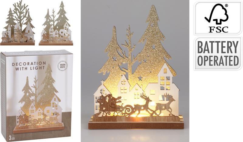 kerst tafellamp 2ass 15cm