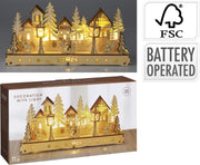houten huis met led 30cm