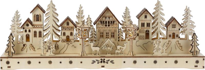 houten huis met led 45cm
