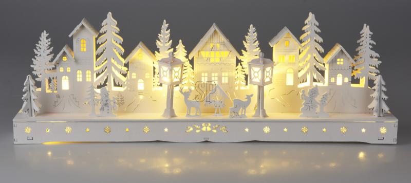 houten huis met led 45cm