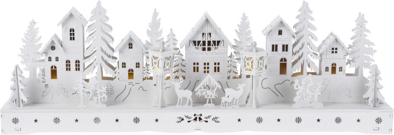 houten huis met led 45cm