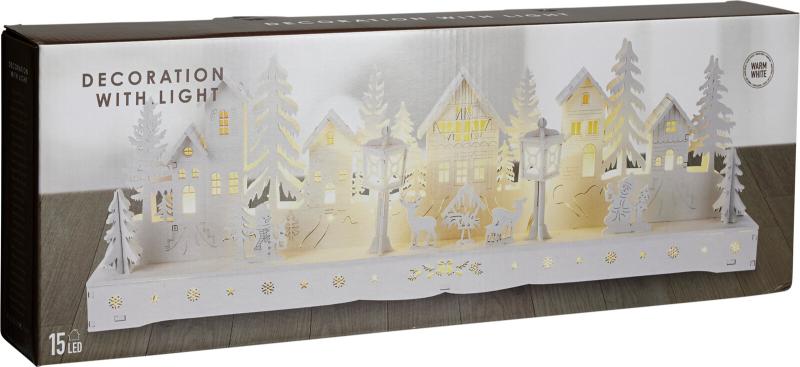 houten huis met led 45cm