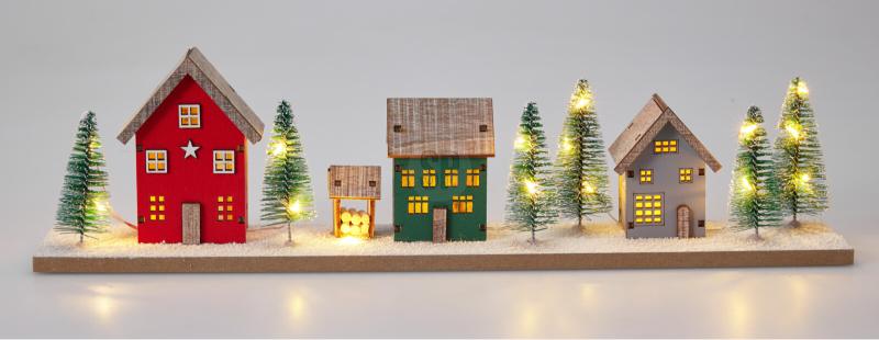 huisjes op base 40cm met led 3ass