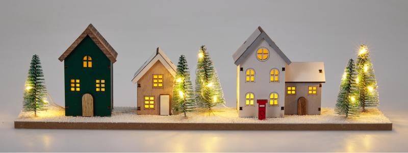 huisjes op base 40cm met led 3ass