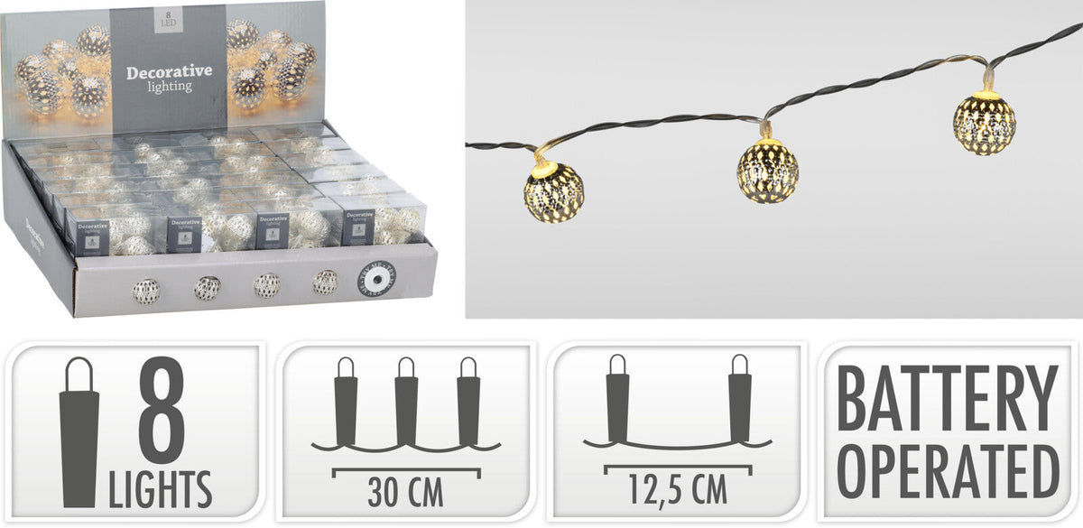 led lampjes met metalen deco