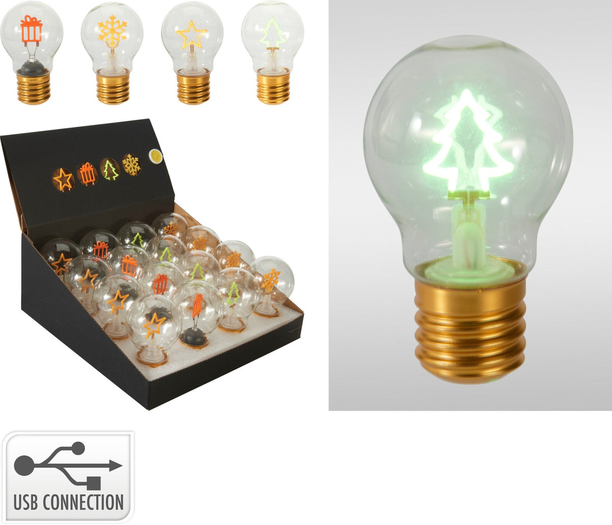 lamp met kerst filament 4as