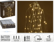 zilverdraad 80led bo ip44 cascade warm wit