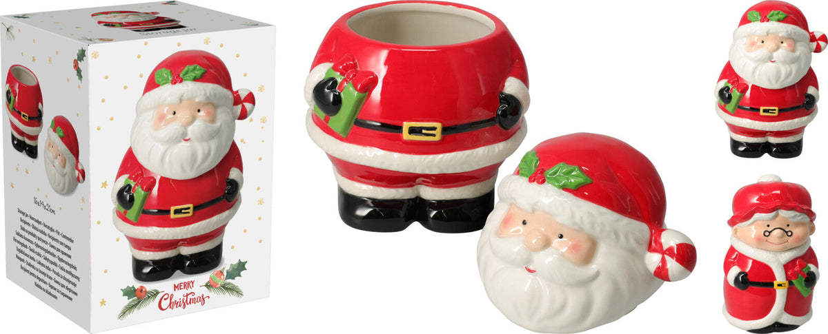 voorraadpot kerstman 21cm 2ass