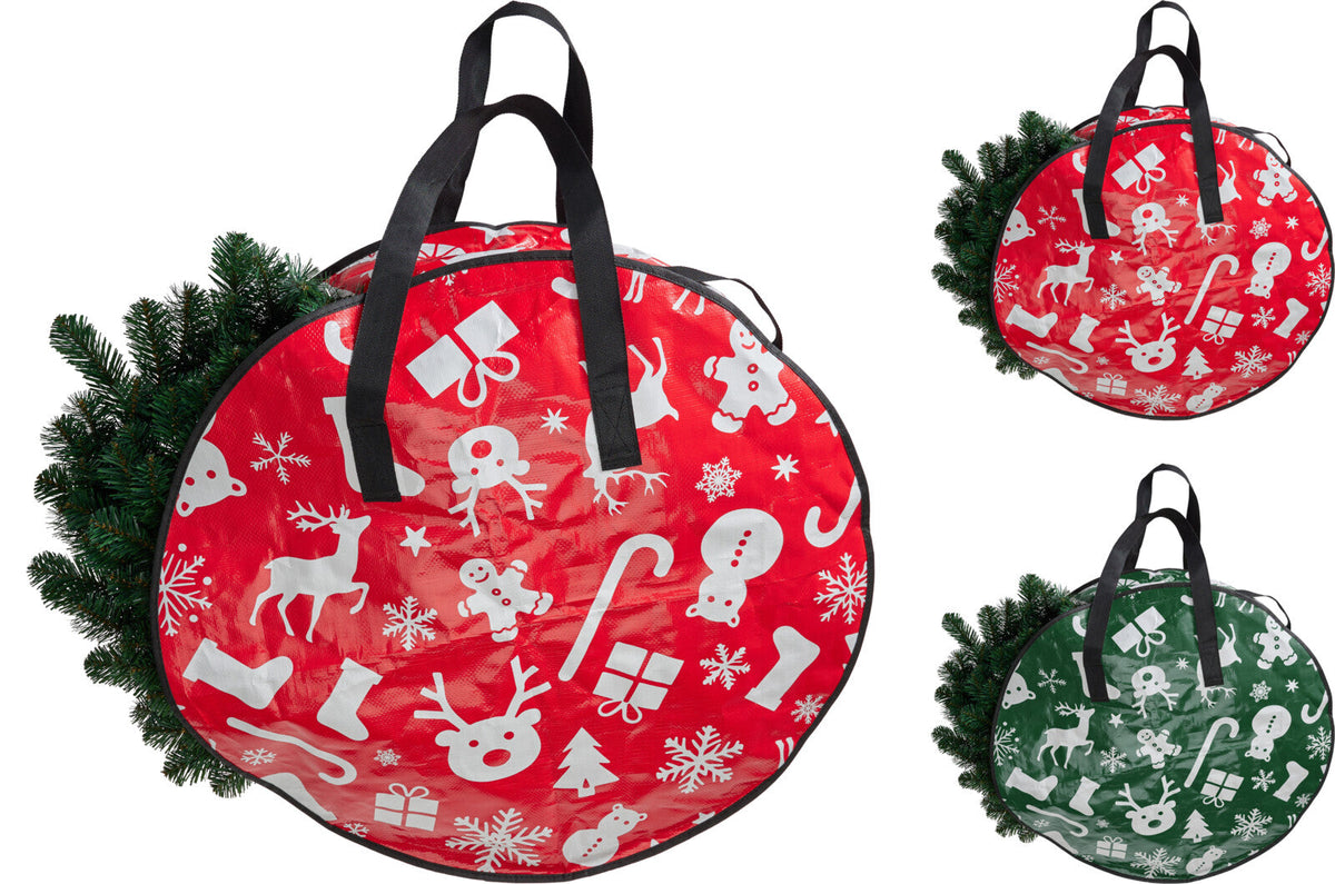 opbergtas voor kerstkrans dia 70cm pp 125gsm 70x20cm 2ass kleuren