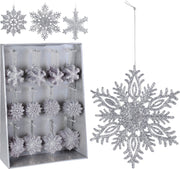 hangdeco 10cm glitter zilver