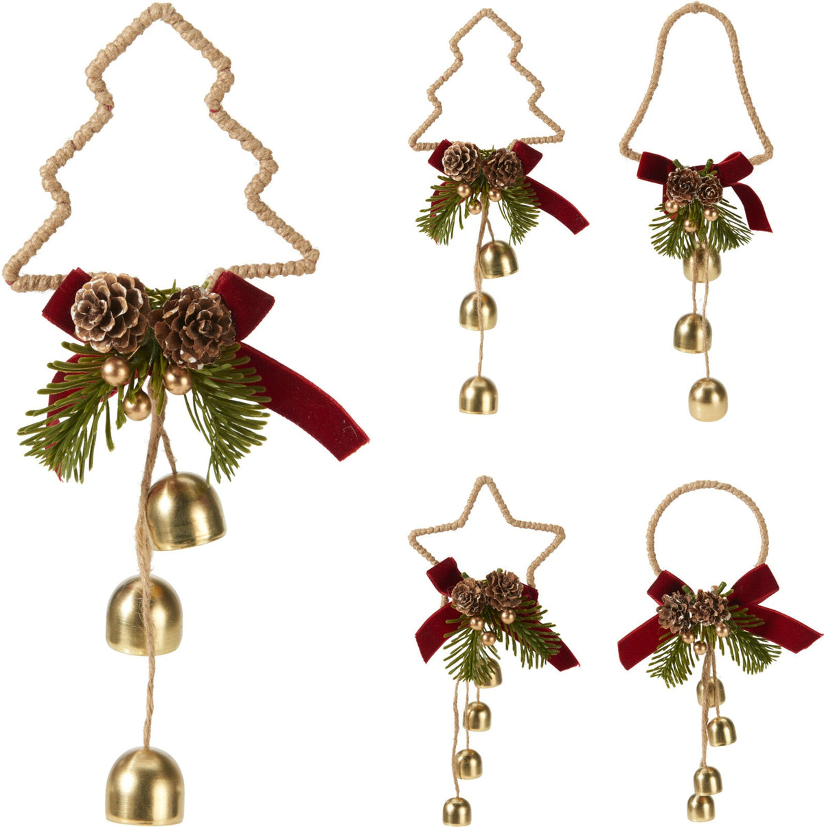 kerst hangdeco 4ass jute