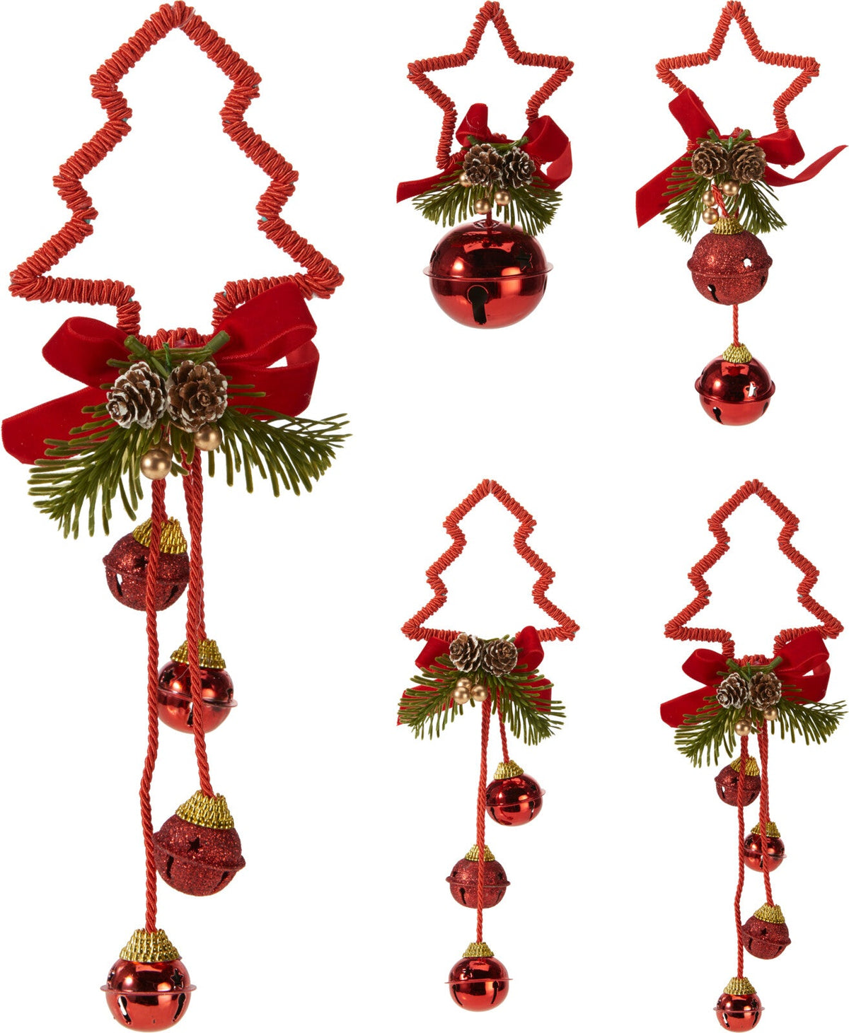 kerst hangdeco bel rood 4ass