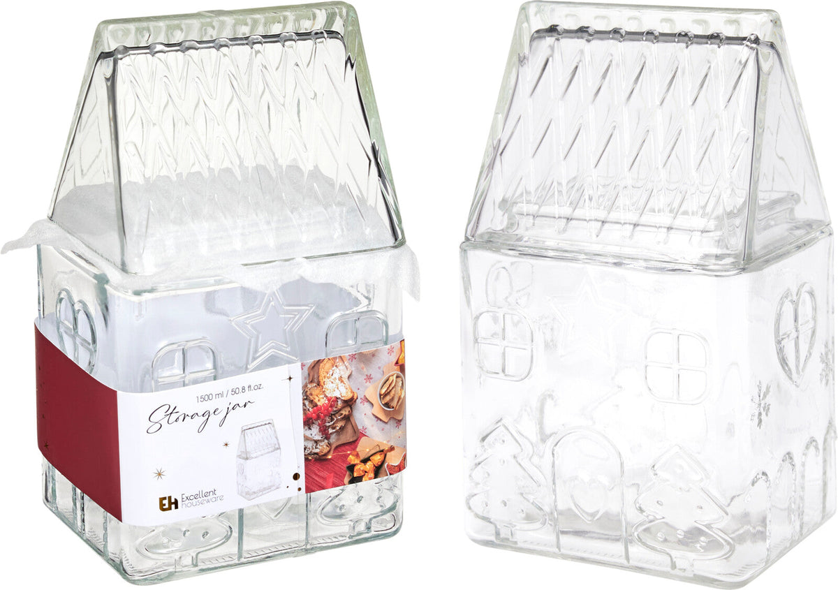 voorraadpot glas 1500ml/50.85oz huis 130x215 mm
